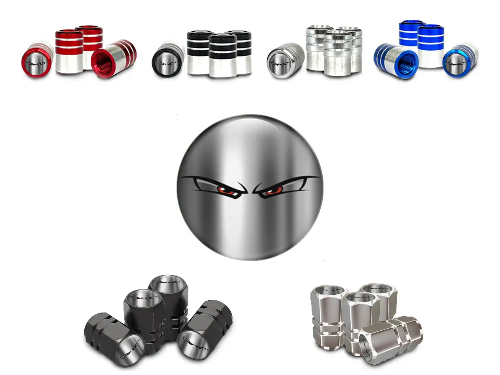 Tire Valve Caps Bicycle Racing Style